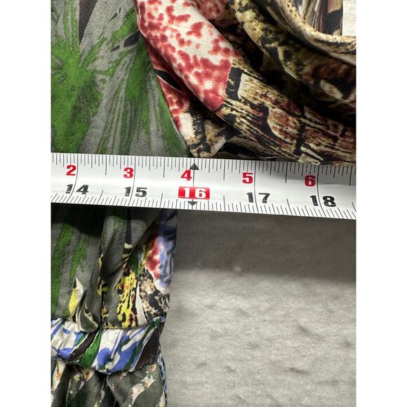 Vintage Cache 100% Silk Tropical Jungle Print Dress 12 – Boho Festival Y2K - Picture 7 of 12